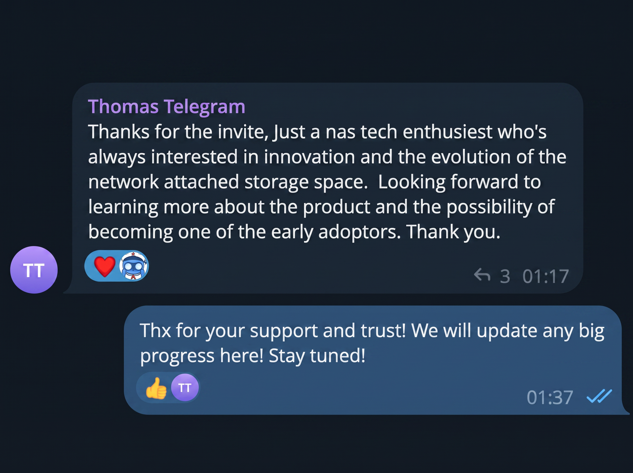 Community feedback screenshot