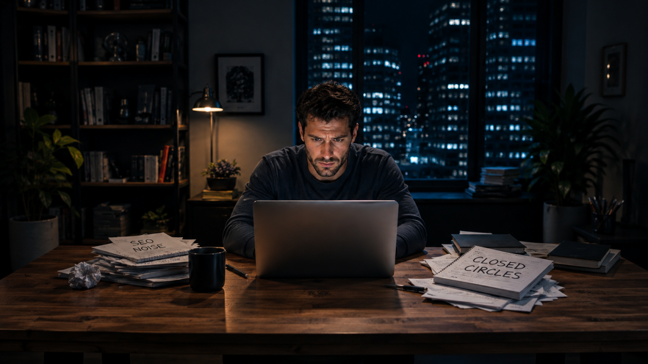 A person searching through platform-controlled results