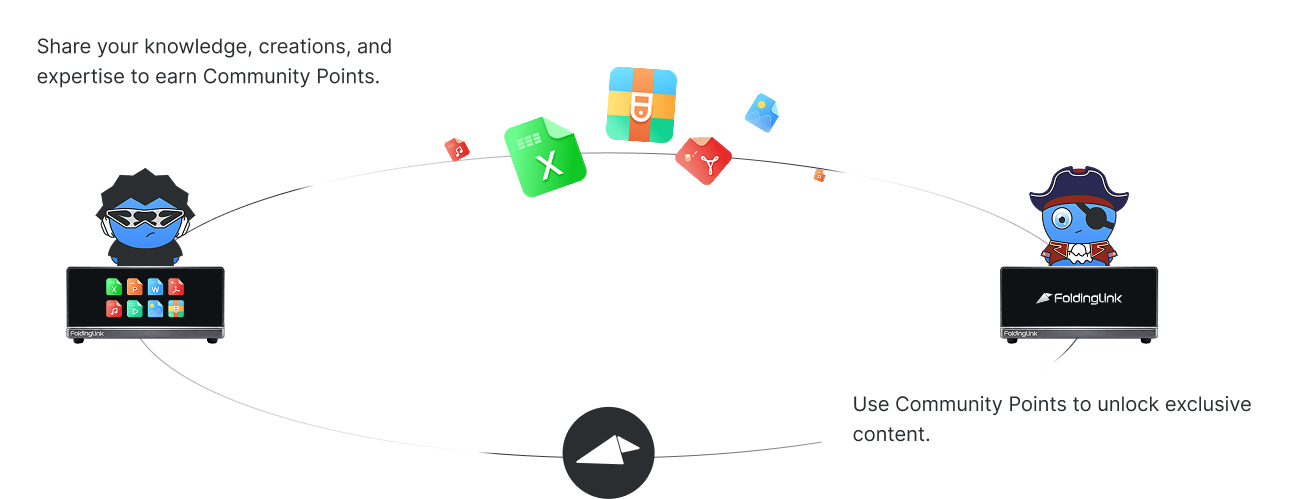 Community points flowing between creators and FoldingLink nodes